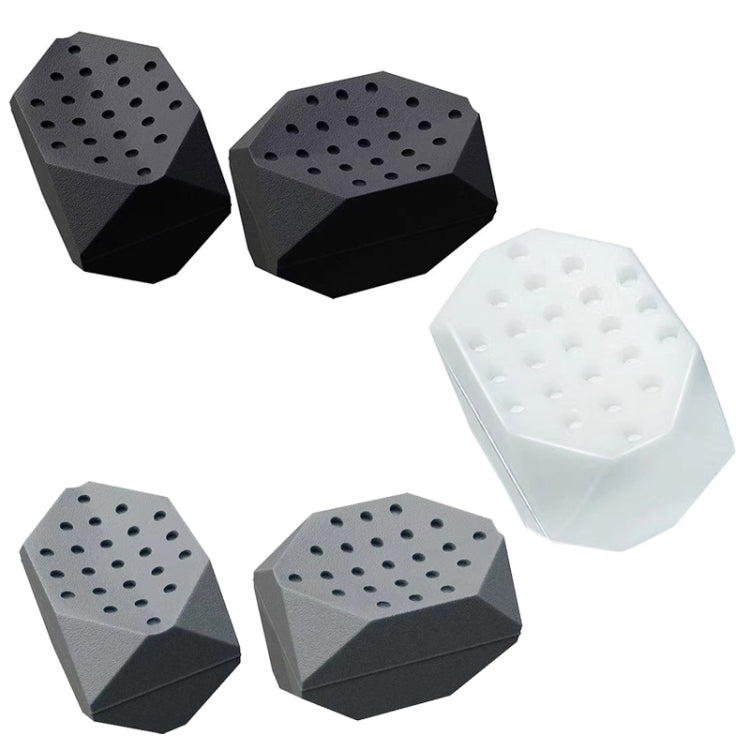 Silicone masseter ball jaw exerciser set, gray and white hexagonal dotted pads