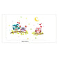 Sticker sheet showing owl, moon, star, and heart decals; 64x43cm