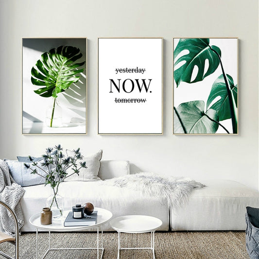 Plant Leaf English Letter Art Posters Prints Art Wall Pictures without Frame, 13×18cm, 15×20cm, 20×25cm, 21×30cm, 30×40cm, 40×50cm, 40×60cm, 50×70cm