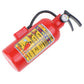 Red plastic toy fire extinguisher squirt gun with black hose and spray lever