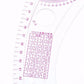 Close-up metric ruler with printed measurement markings and number table