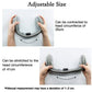 Gray adjustable earmuffs with foldable ear cover and sizing strap with buckle