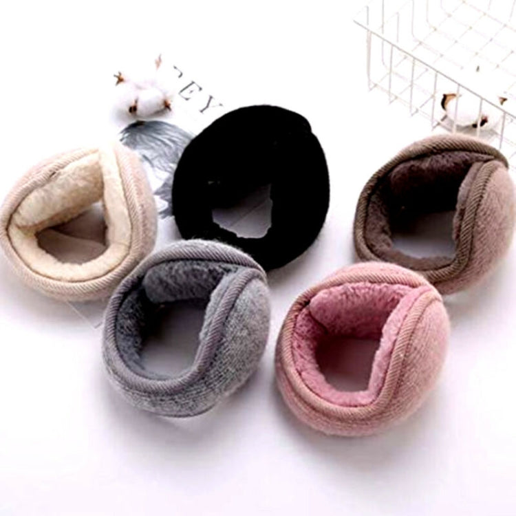 Color pack earmuffs: black, gray, beige, and pink plush ear covers