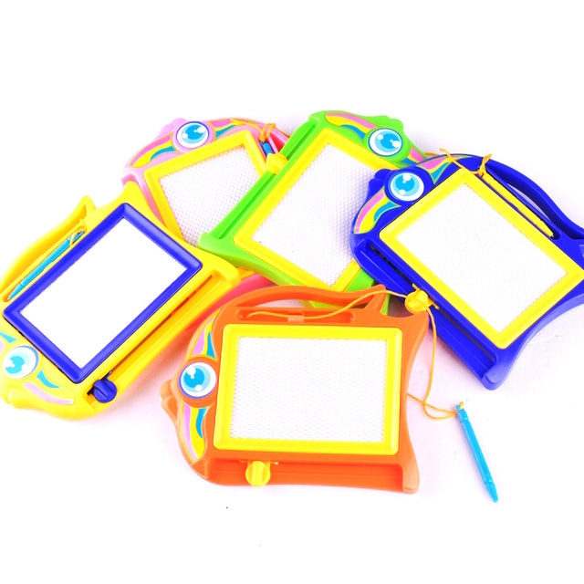 Children's magnetic drawing writing boards set, multi-color plastic frames with white writing screens