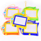Magnetic writing board toys set with 5 colorful plastic frames and blank white screens