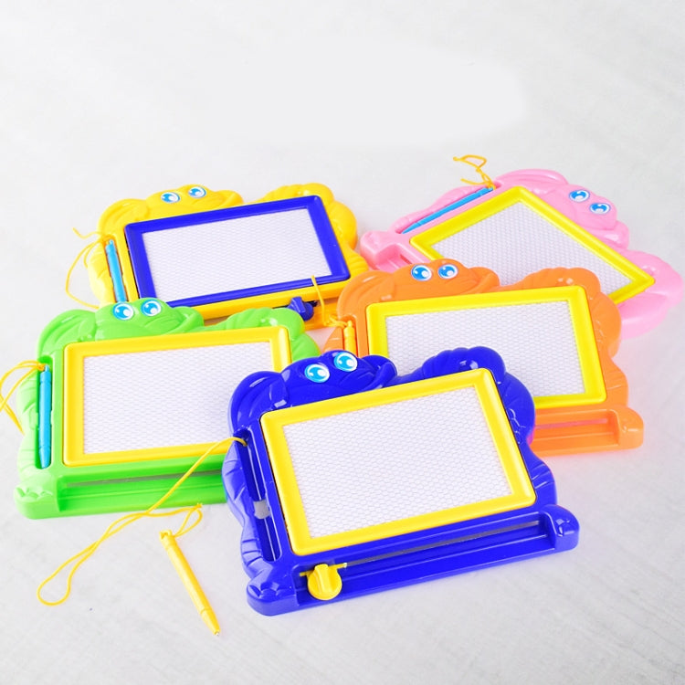 Stacked magnetic drawing writing boards with colorful frames, blank white screens, and strings