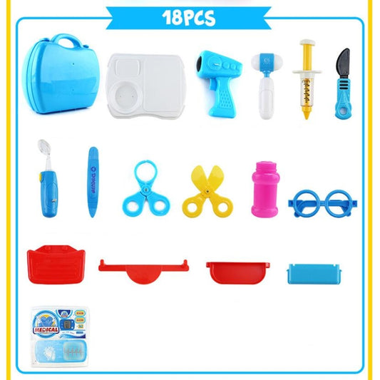 Children Simulation Kitchen Tableware Tool Set Cosmetics Pretend Play House Suitcase Toy, Medical, Kitchen, Supermaket, Tools, Makeup