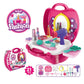 Children fashion makeup play vanity suitcase with lipsticks and accessories