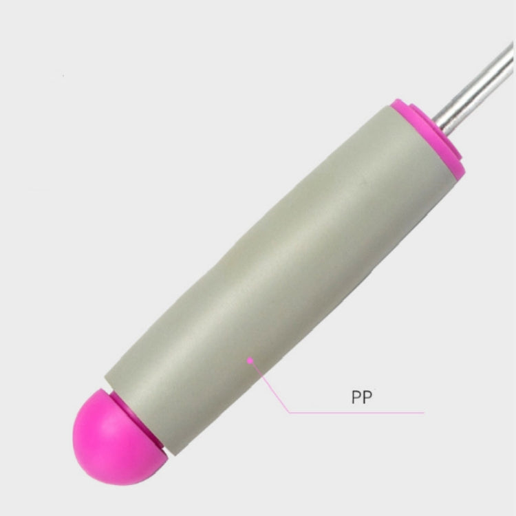 Hedgehog ball massage roller stick with pink spiked heads and gray PP handle