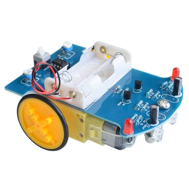 DIY electric tracking car kit robot chassis with yellow wheel and electronic components