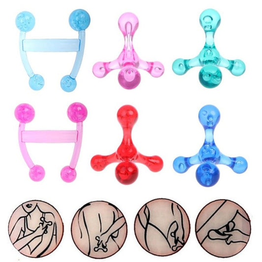 Frog Type Massager Manual Balance Four Ball Massager Waist Massage Ball, H-shaped Light Blue, H-shaped Light Pink, Four-ball Pink, Four-ball Blue, Four-ball Green, Four-ball Red