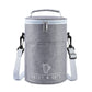 Round Lunch Bag Insulated Lunch Box Foldable & Portable Lunch Tote, L, M