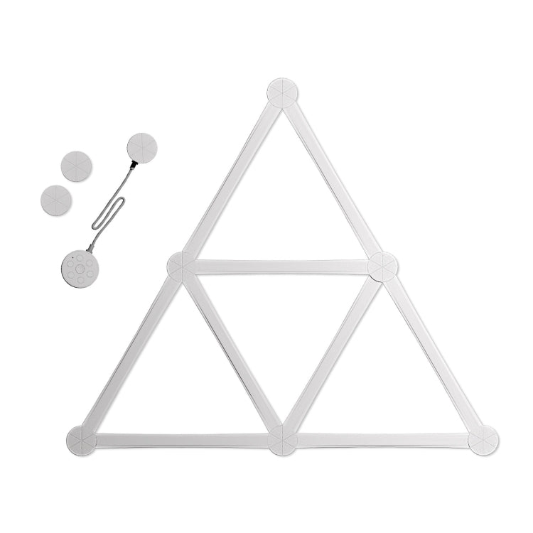 White geometric LED wall light with remote control for smart RGB rhythm lighting