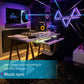 RGB geometric LED wall light glowing with vibrant colors in a room setup