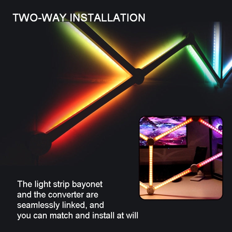 Smart RGB mosaic light rhythm support with intersecting LED strips and controller-ready frame