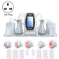 6-in-1 slimming machine kit with UK plug, silver trim, display screen, and handpieces