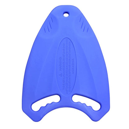 Shark-shaped EVA swimming auxiliary board, blue with handle hole and white grip cutouts