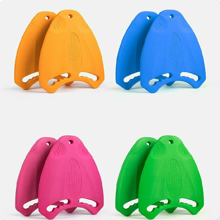 Shark-shaped EVA swimming auxiliary board set, orange, blue, pink, and green