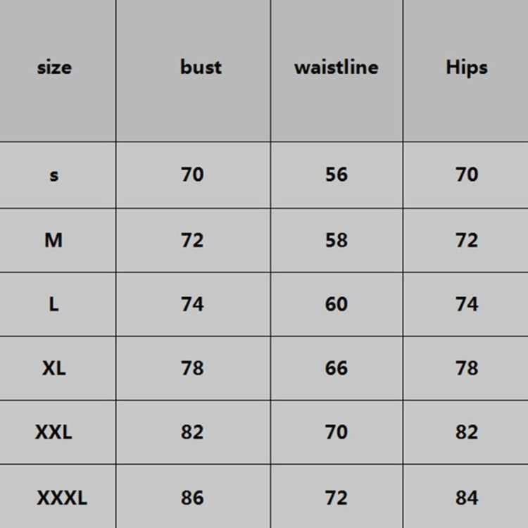 Size chart: corset sizes S-XXXL with bust, waistline, and hips measurements
