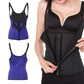 Purple rubber belly belt corset with vertical zipper and wide back buckle