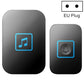 Wireless music doorbell transmitter set, black finish, EU plug, with music and bell buttons