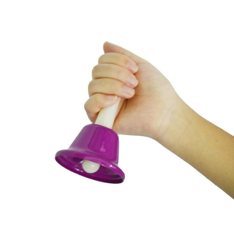 Eight-tone bell percussion toy bell held in hand, purple bell with white handle