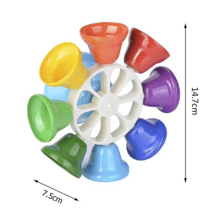Eight-tone bell percussion toy, size approx. 7.5cm wide and 14.7cm tall