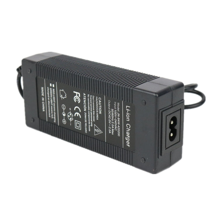 Lithium battery charger with rear AC input socket and DC output port