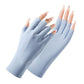 Ladies Sunscreen Gloves Half Finger Ice Silk Gloves,Style:, Cent Finger, Linked Finger