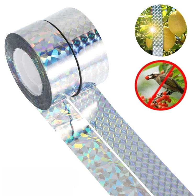 Reflective holographic bird repeller ribbon roll with black core and long iridescent strip