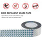 Double-sided reflective bird repellent tape roll, silver holographic ribbon