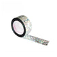 Reflective holographic ribbon roll for bird chasing with black core and iridescent strip