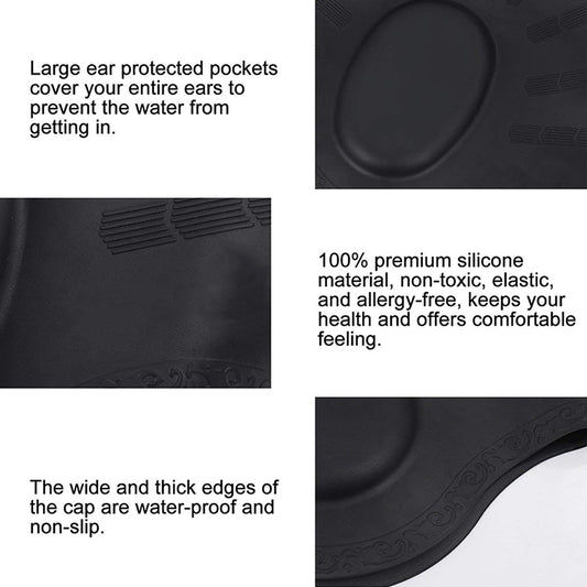 Silicone Ear Protection Waterproof Swimming Cap for Adults with Long Hair, Long Hair Swimming Cap(Black), Long Hair Swimming Cap(Blue), Long Hair Swimming Cap(Pink), Long Hair Swimming Cap(Silver), Long Hair Swimming Cap(Yellow)                        ...