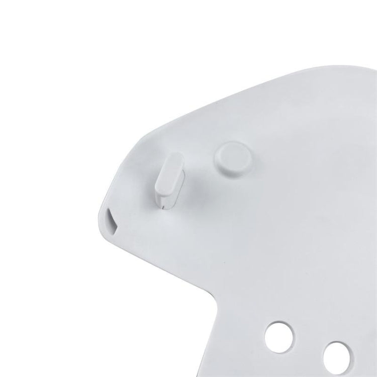 White mop stand side with round hole and raised mounting tab detail