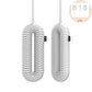 White wired shoe dryer insert pair with side control panel and power cords