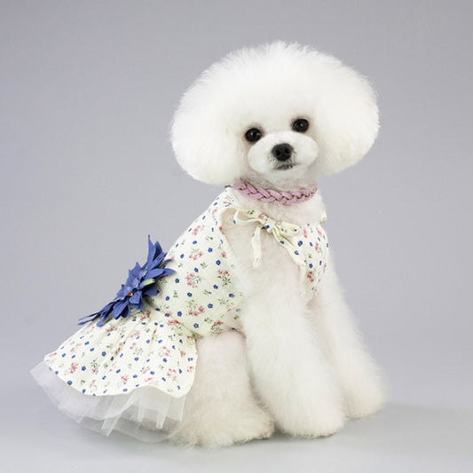Pet Clothing Dog Cat Spring and Summer Breathable Daisy Skirt, XS, S, M, L, XL