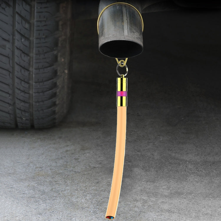 Exhaust pipe grounding strip hanging by hook loop, light tube with multicolor band cap