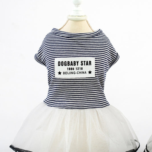 Pet Clothes Dog Summer Breathable Striped Skirt, XS, S, M, L, XL