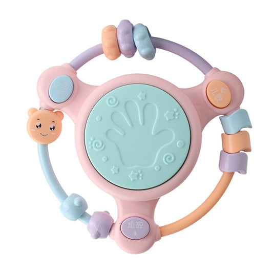 Baby Music Hand Drum Multi-function Early Education Puzzle Rattle Toy, Pink, Blue