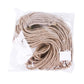 Bagged natural beige hemp rope coil with small label on clear plastic packaging