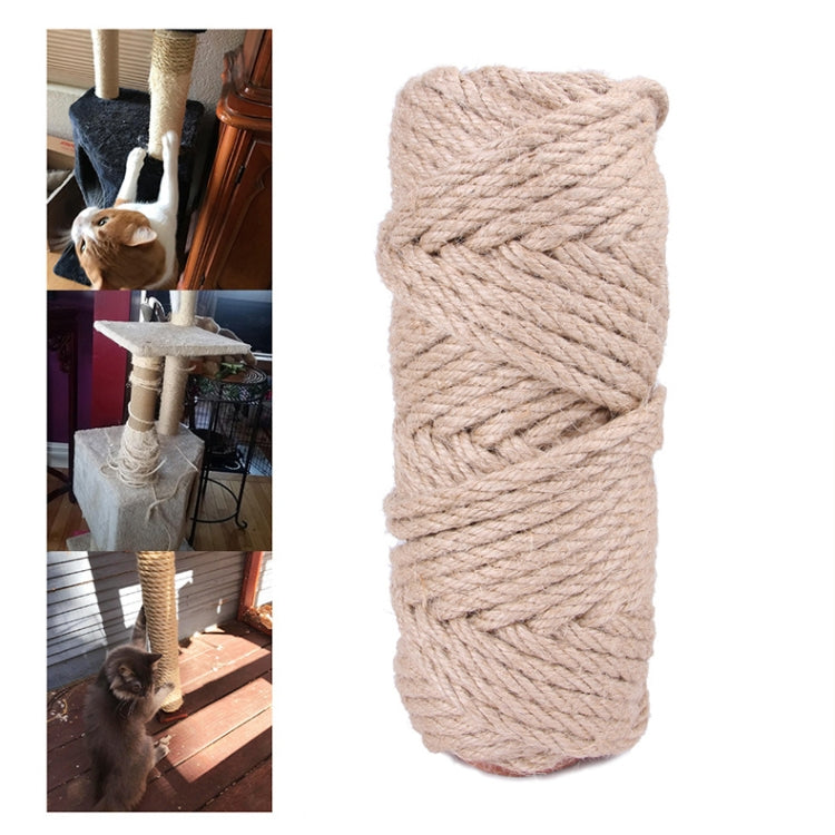 Natural beige hemp rope bundle, tightly wound into a compact coil shape