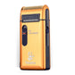 Yandou rechargeable electric shaver with foil head and side trimmer on orange body