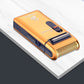Orange Yandou electric shaver with foil head and on/off slider, angled view