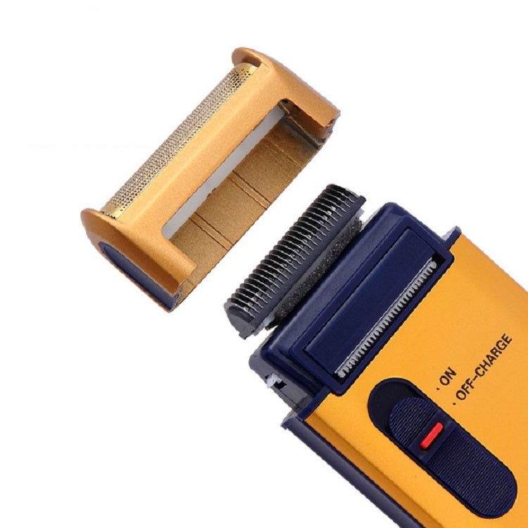 Yandou shaver with open detail showing foil and side cutting attachments