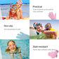 Kids neoprene diving gloves with non-slip palm, shown in swimming use