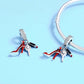 925 sterling silver charm with red high heels, lipstick and mirror pendant