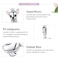 Sterling silver Chihuahua dog charm pendant with enamel and oxidized silver finish