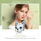 Sterling silver bulldog head bead with raised ears, black eyes, and glossy facial details