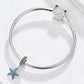 Sterling silver snake chain bracelet with blue starfish charm