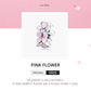 Pink enamel flower charm bead in silver with pastel pink enamel petals